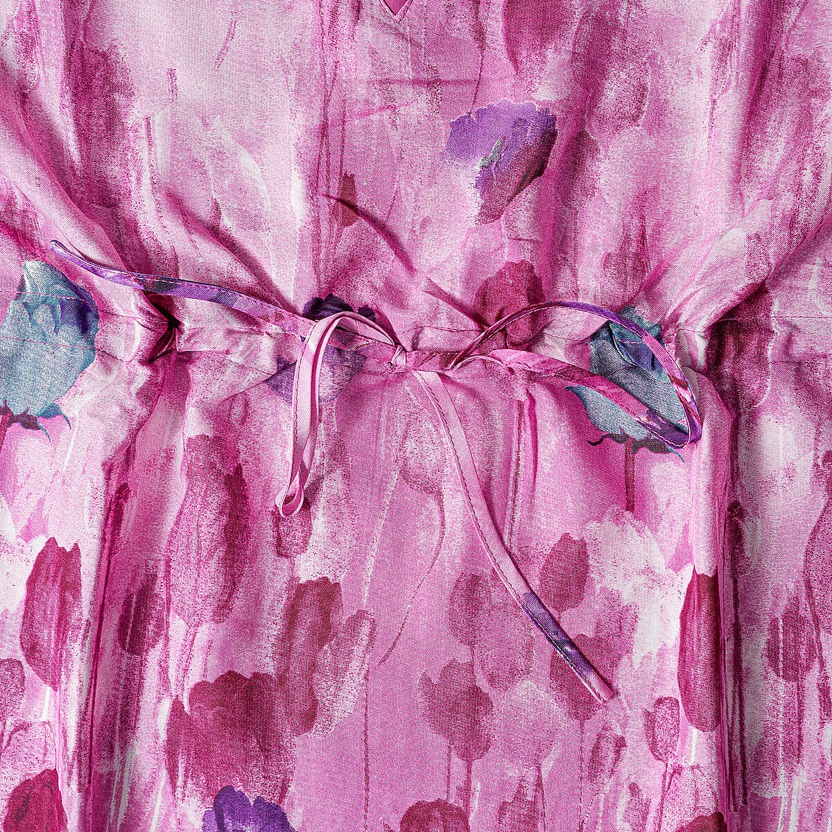 Winlar Pink & Purple Abstract Long Kaftan - One Size Fits Most image number 4