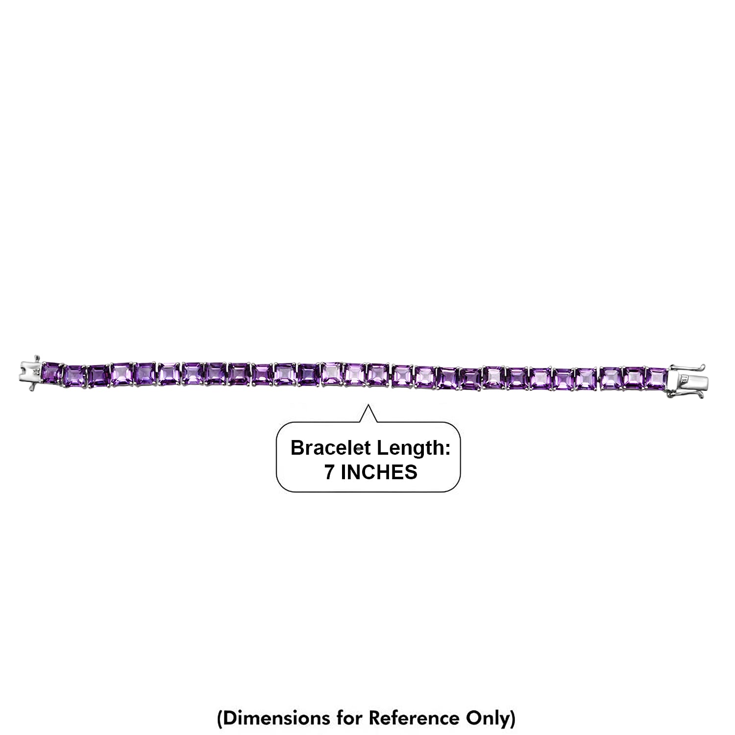 Premium Lusaka Amethyst, Luxuriant Lab Grown Diamond G-H SI 27.85 ctw Tennis Bracelet in Rhodium Over Sterling Silver (7.25 In)