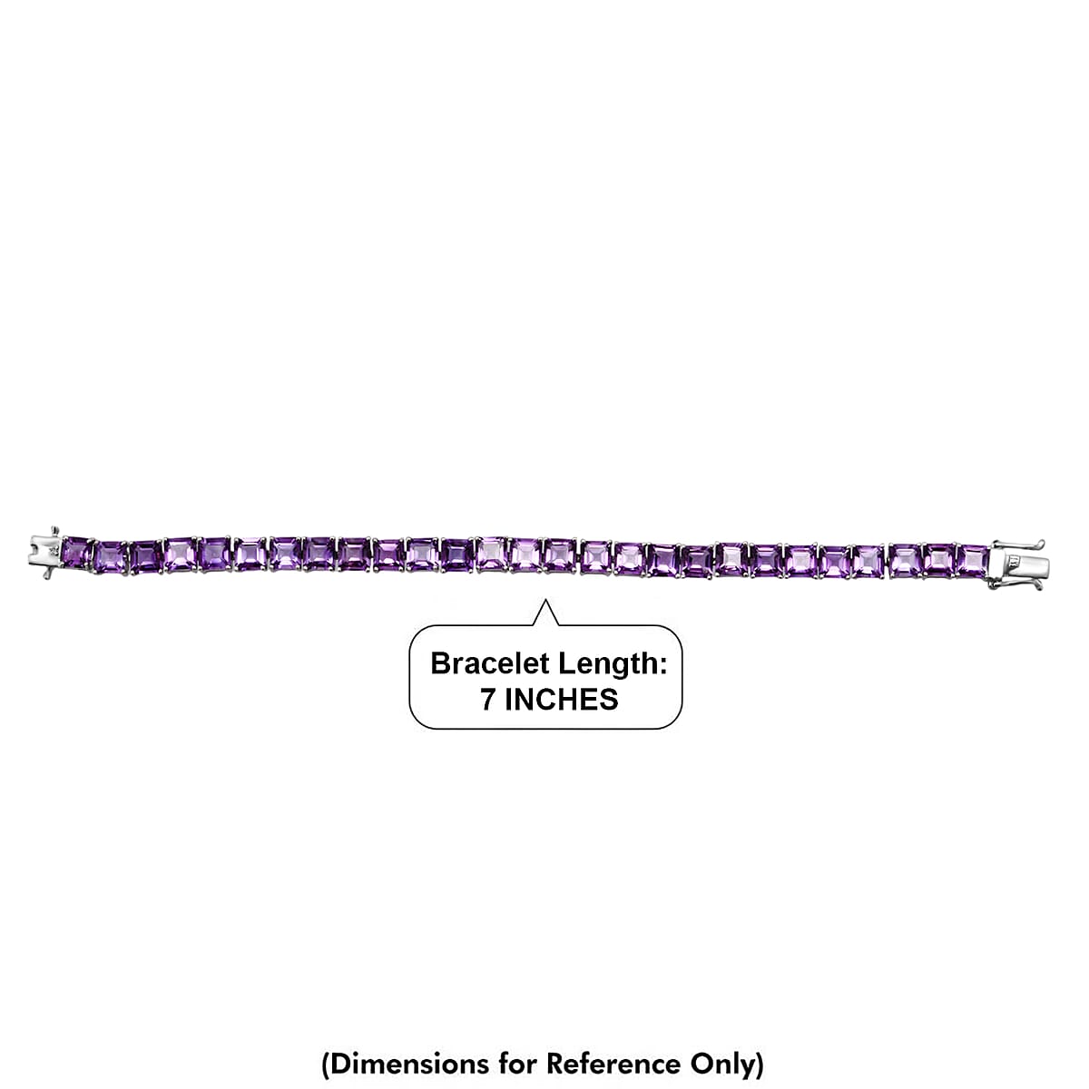 Premium Lusaka Amethyst, Luxuriant Lab Grown Diamond G-H SI 28.60 ctw Tennis Bracelet in Rhodium Over Sterling Silver (7.25 In) (Del. in 10-12 Days) image number 4
