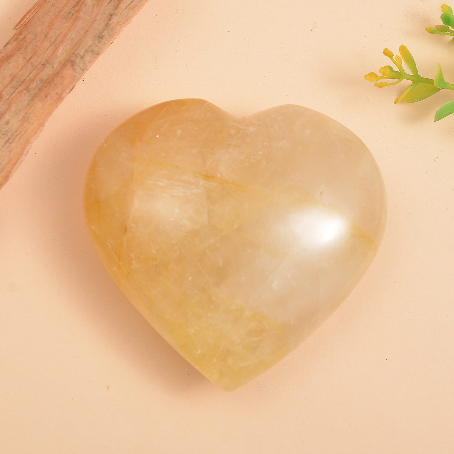 Yellow Hematoid Heart Freeform 367.00 ctw