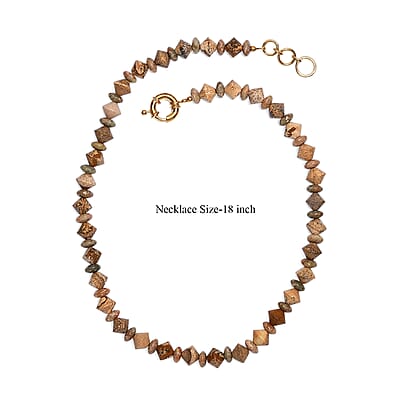 EverTrue Unakite and Picture Jasper 210.00 ctw Necklace in 18K YG Plated 18 Inches