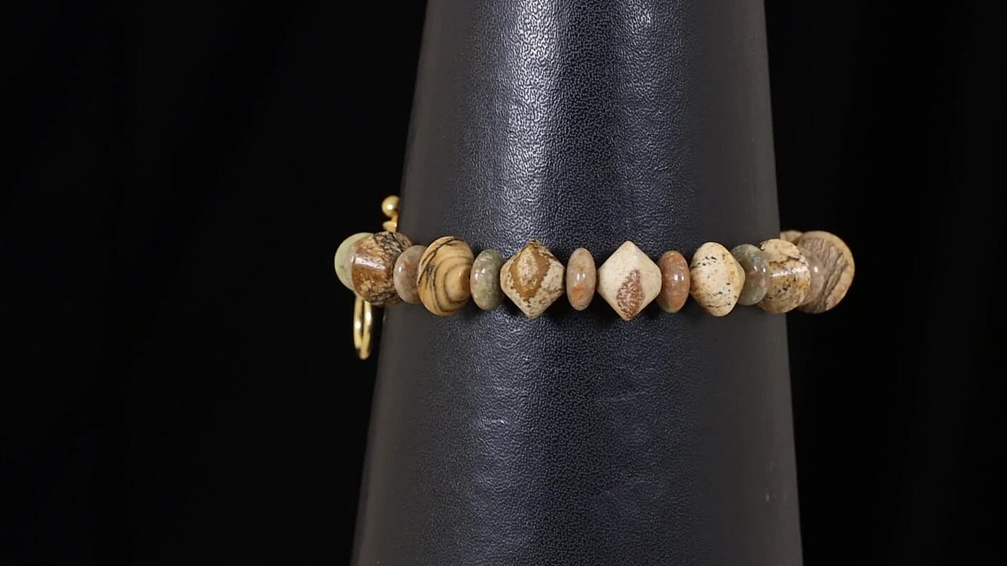 EverTrue Unakite, Picture Jasper Bracelet in 18K YG Plated (7.25 In) 74.00 ctw