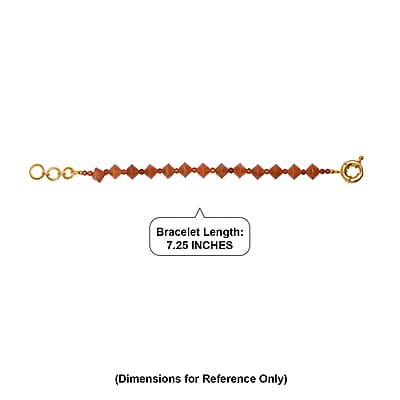 EverTrue Red Aventurine and Ceylon Hessonite Garnet 62.00 ctw Bracelet in 18K YG Plated (7.25 In)
