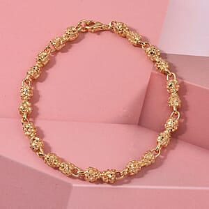 Nugget Link Men's Bracelet in 18K Vermeil Yellow Gold Over Sterling Silver (8.50 In) 21.20 Grams