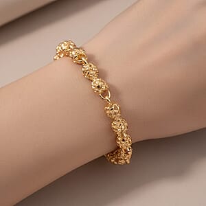 Nugget Link Men's Bracelet in 18K Vermeil Yellow Gold Over Sterling Silver (8.50 In) 21.20 Grams