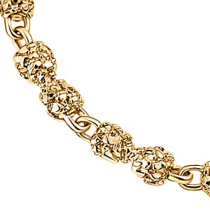 Nugget Link Men's Bracelet in 18K Vermeil Yellow Gold Over Sterling Silver (8.50 In) 21.20 Grams