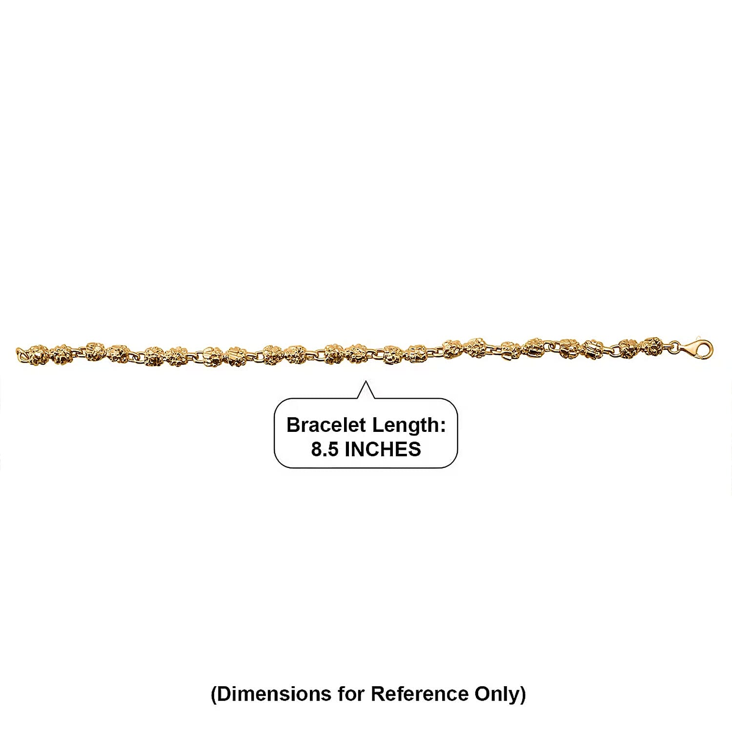 Nugget Link Men's Bracelet in 18K Vermeil Yellow Gold Over Sterling Silver (8.50 In) 21.20 Grams