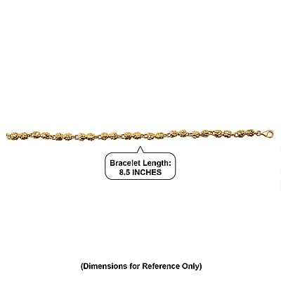 Nugget Link Men's Bracelet in 18K Vermeil Yellow Gold Over Sterling Silver (8.50 In) 21.20 Grams