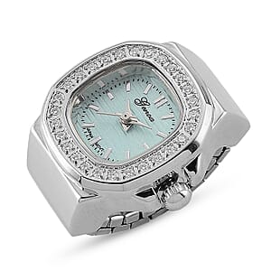 Genoa Japanese Movement Light Blue Dial Watch with Silvertone