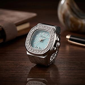 Genoa Japanese Movement Light Blue Dial Watch with Silvertone