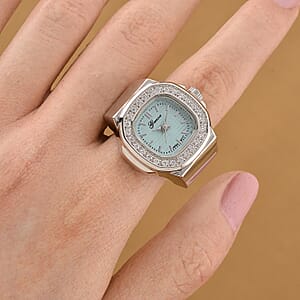 Genoa Japanese Movement Light Blue Dial Watch with Silvertone