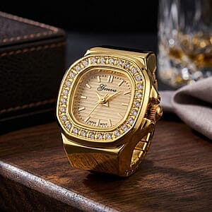 Genoa Japanese Movement Gold Dial Watch with Goldtone