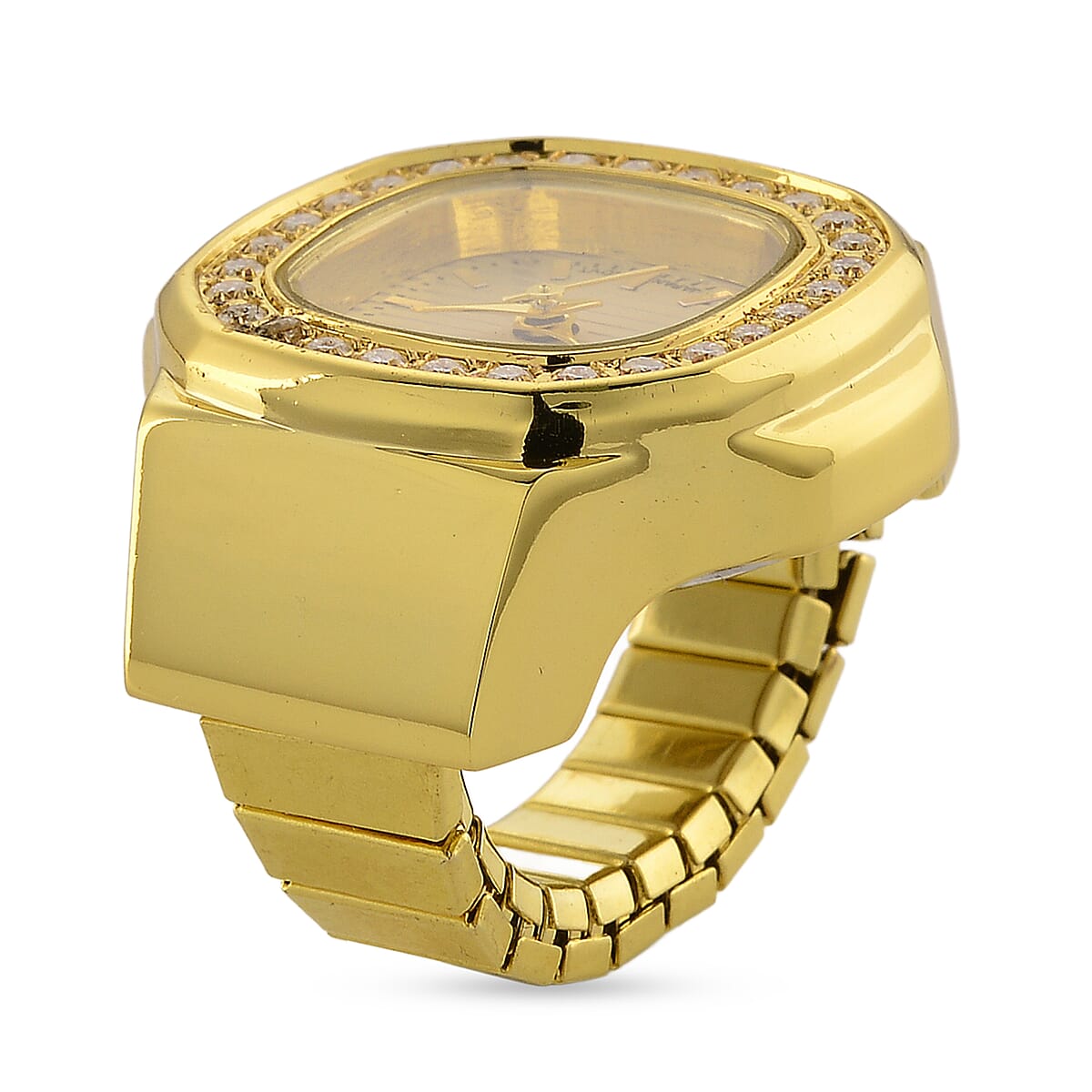 Genoa Japanese Movement Gold Dial Watch with Goldtone image number 4