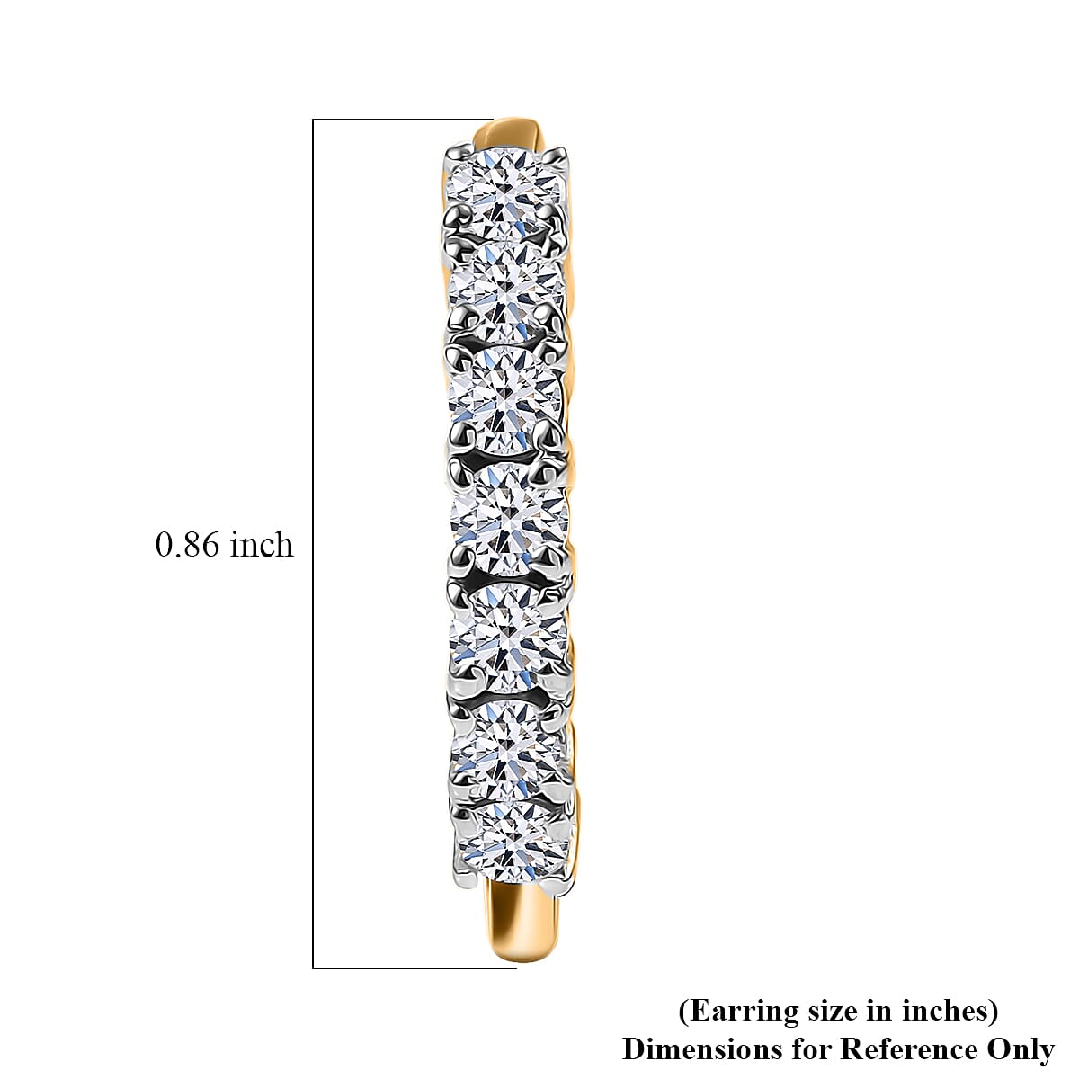 Luxuriant Lab Grown Diamond G-H SI 1.00 ctw Hoop Earrings in 18K Vermeil Yellow Gold Over Sterling Silver