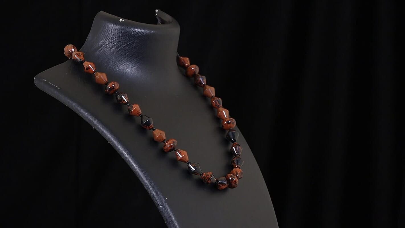 EverTrue Mahagooni Jasper, Thai Black Spinel Necklace (18 Inches) in 18K YG Plated 190.00 ctw