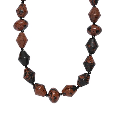EverTrue Mahagooni Jasper and Thai Black Spinel 190.00 ctw Necklace in 18K YG Plated 18 Inches