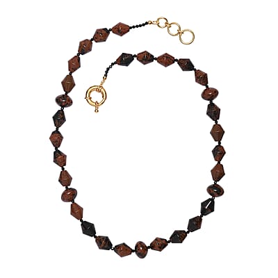 EverTrue Mahagooni Jasper and Thai Black Spinel 190.00 ctw Necklace in 18K YG Plated 18 Inches