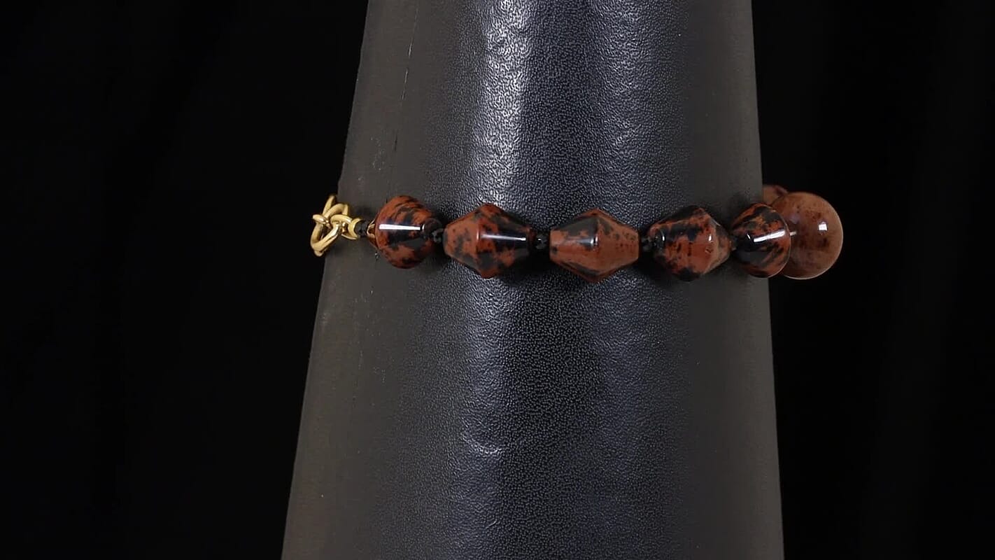 EverTrue Mahagooni Jasper, Thai Black Spinel Bracelet in 18K YG Plated (7.25 In) 65.00 ctw