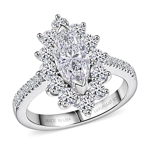 Luxuriant Lab Grown Diamond E-F VS 2.00 ctw Ring in Rhodium Over Sterling Silver (Size 10.0)