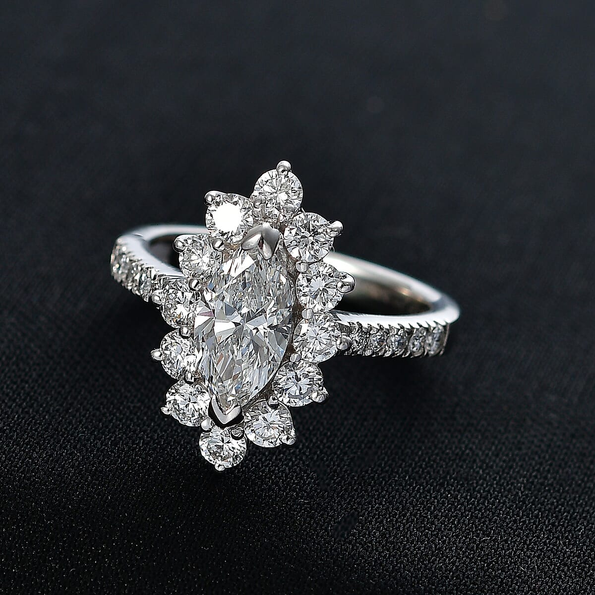 Luxuriant Lab Grown Diamond E-F VS 2.00 ctw Ring in Rhodium Over Sterling Silver (Size 10.0) image number 1