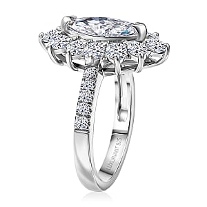 Luxuriant Lab Grown Diamond E-F VS 2.00 ctw Ring in Rhodium Over Sterling Silver (Size 10.0)