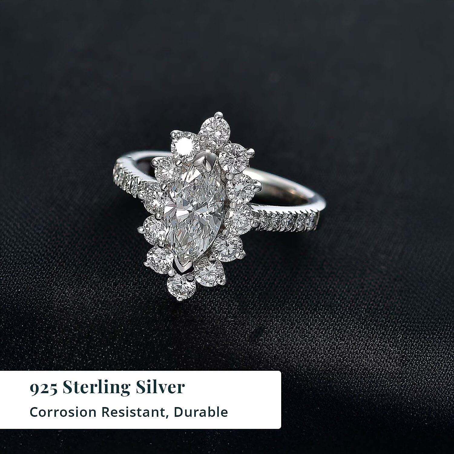 Luxuriant Lab Grown Diamond E-F VS 2.00 ctw Ring in Rhodium Over Sterling Silver (Size 10.0)