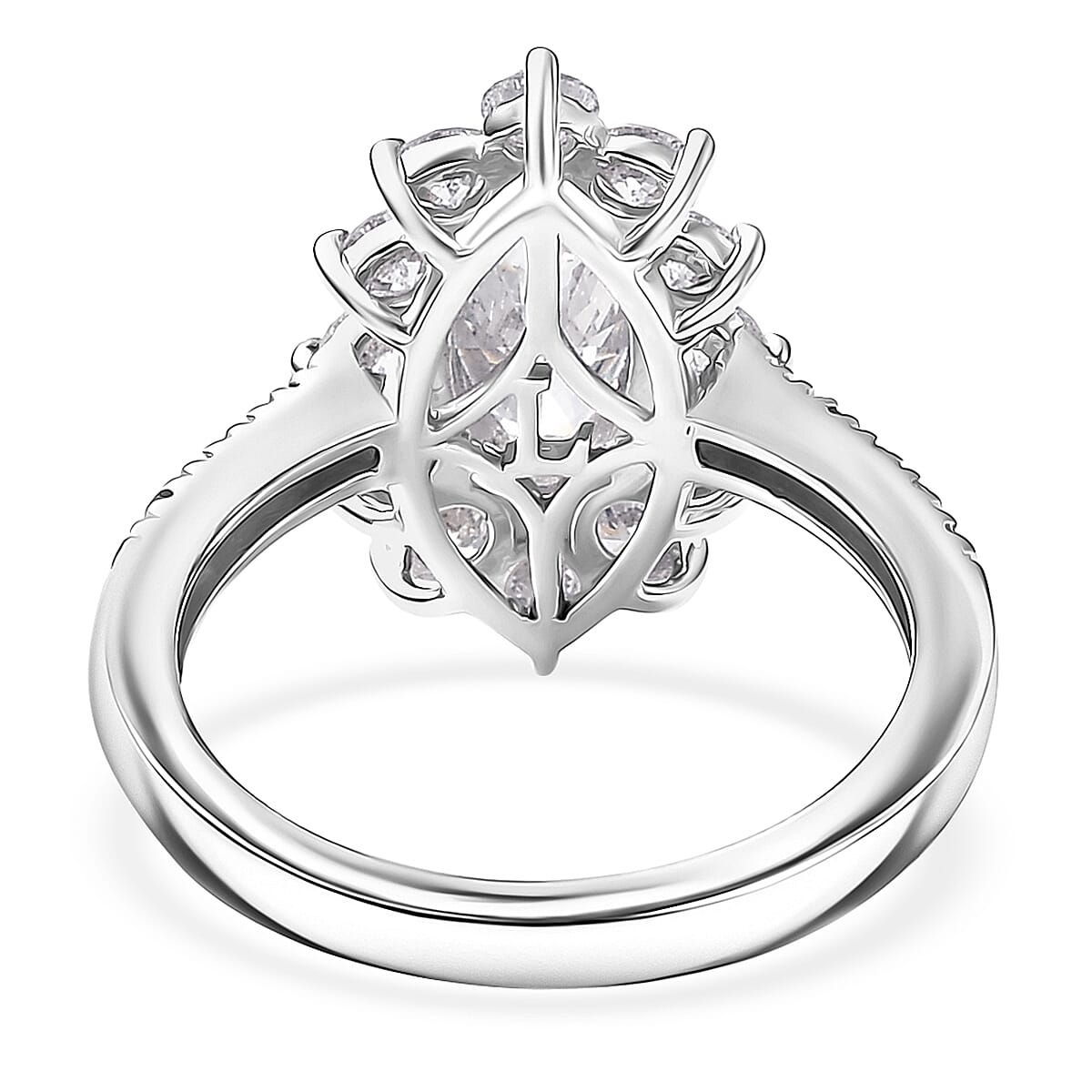 Luxuriant Lab Grown Diamond E-F VS 2.00 ctw Ring in Rhodium Over Sterling Silver (Size 10.0) image number 4