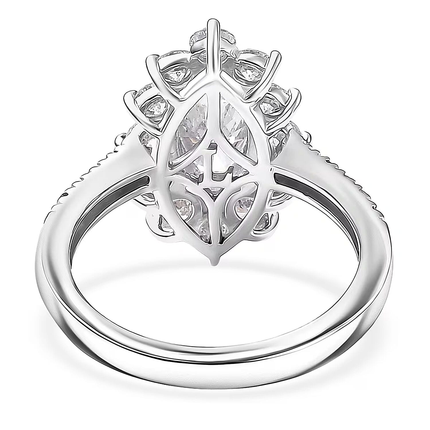 Luxuriant Lab Grown Diamond E-F VS 2.00 ctw Ring in Rhodium Over Sterling Silver (Size 10.0)