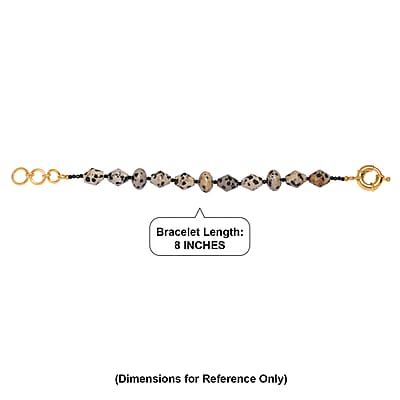 EverTrue Dalmation Jasper and Thai Black Spinel 80.00 ctw Beaded Bracelet in 18K YG Plated (7.25 In)