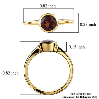 D'Joy Mozambique Garnet 0.90 ctw Solitaire Ring in 18K Vermeil Yellow Gold Over Sterling Silver (Size 6.0)