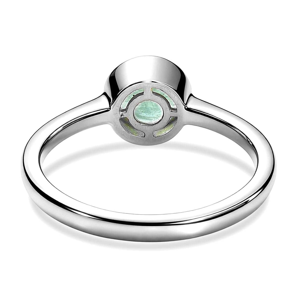 D'Joy Kagem Zambian Emerald 0.85 ctw Ring in Rhodium Over Sterling Silver (Size 6.0) image number 4