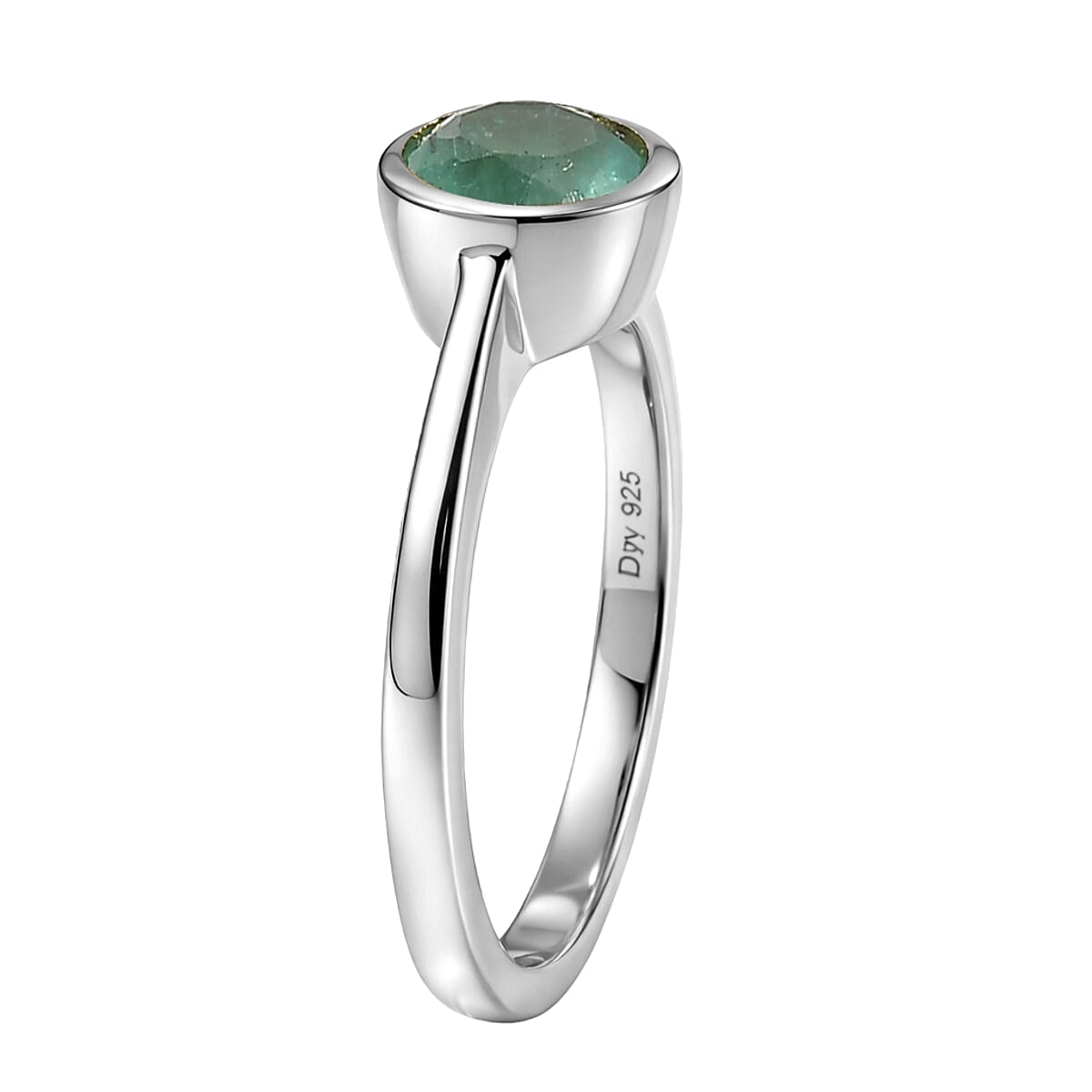 D'Joy Kagem Zambian Emerald 0.85 ctw Ring in Rhodium Over Sterling Silver (Size 9.0) image number 3
