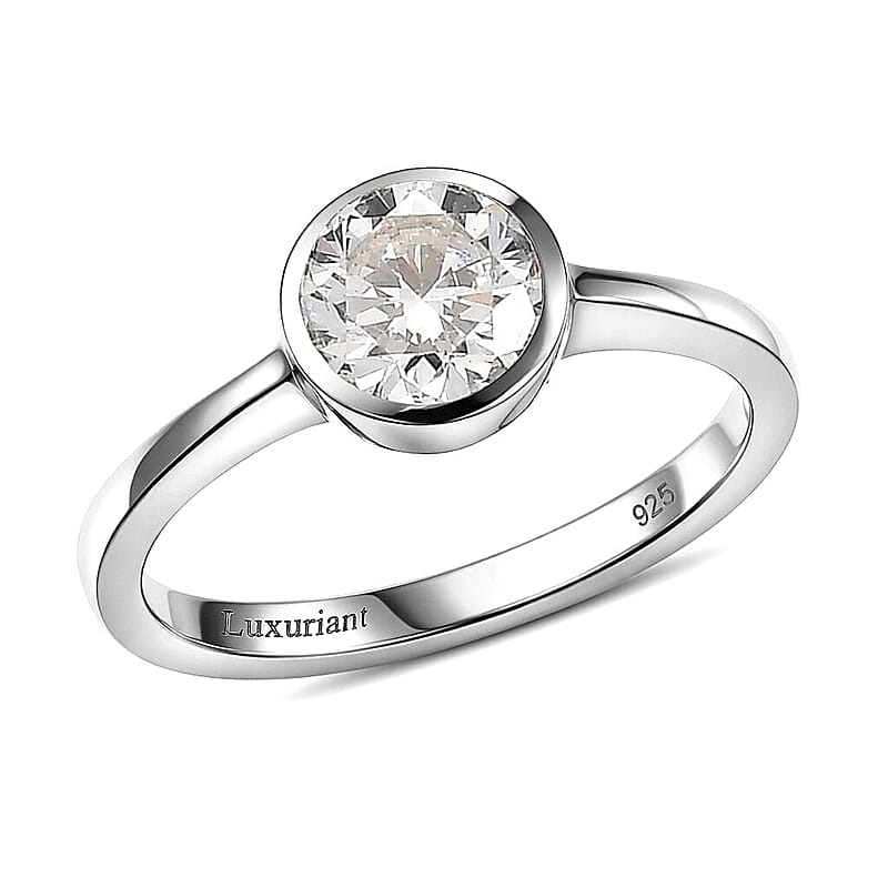 Luxuriant Lab Grown Diamond G-H SI 1.00 ctw Ring in Rhodium Over Sterling Silver (Size 10.0)