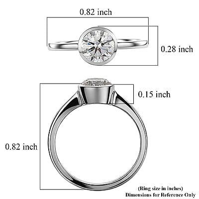 Luxuriant Lab Grown Diamond G-H SI 1.00 ctw Ring in Rhodium Over Sterling Silver (Size 10.0)
