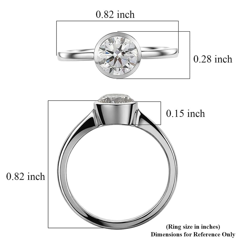 Luxuriant Lab Grown Diamond G-H SI 1.00 ctw Ring in Rhodium Over Sterling Silver (Size 10.0)