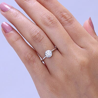 Luxuriant Lab Grown Diamond G-H SI 1.00 ctw Ring in Rhodium Over Sterling Silver (Size 7.0)
