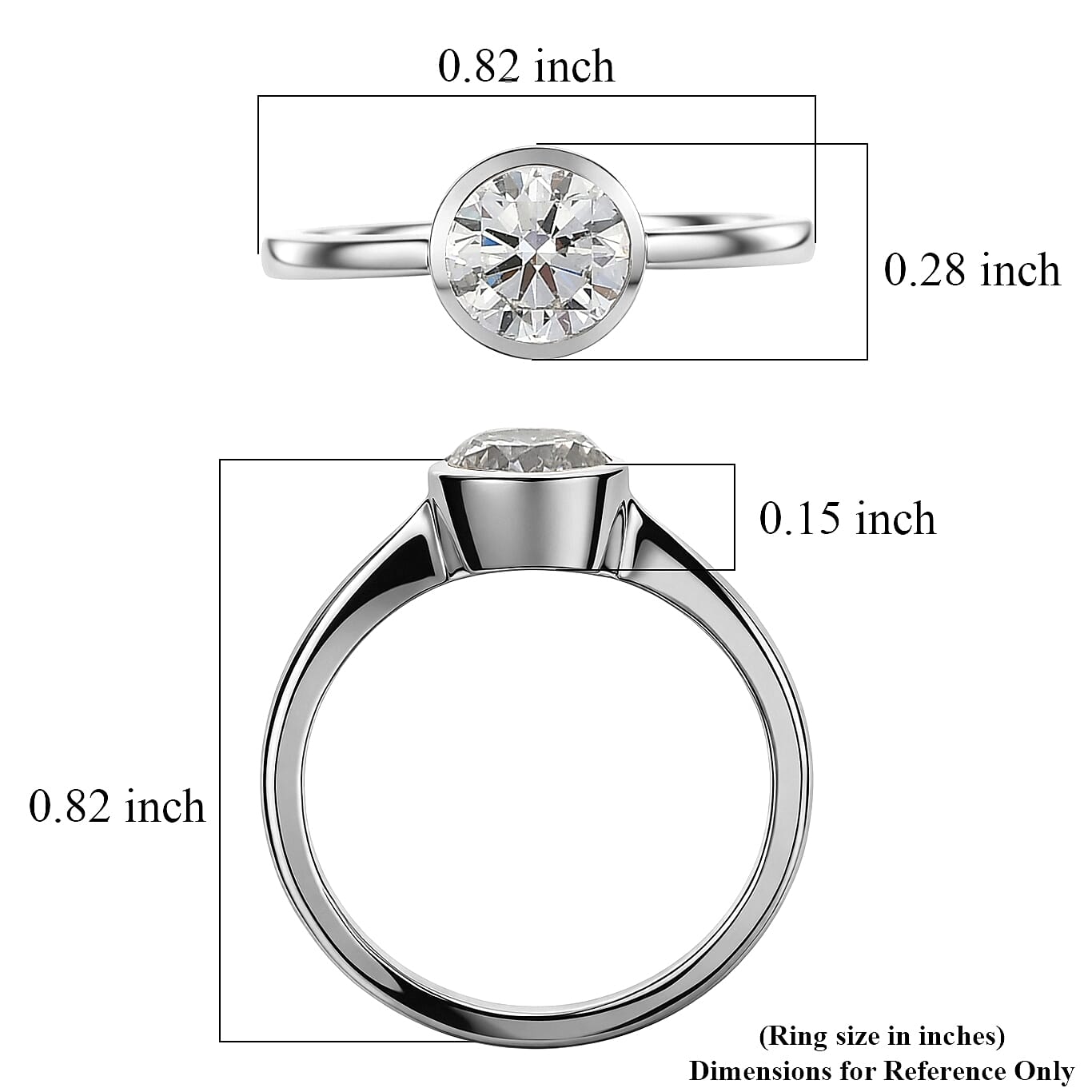 Luxuriant Lab Grown Diamond G-H SI 1.00 ctw Ring in Rhodium Over Sterling Silver (Size 7.0)