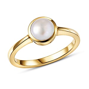 D'Joy Freshwater Pearl Ring in 18K Vermeil Yellow Gold Over Sterling Silver (Size 6.0)