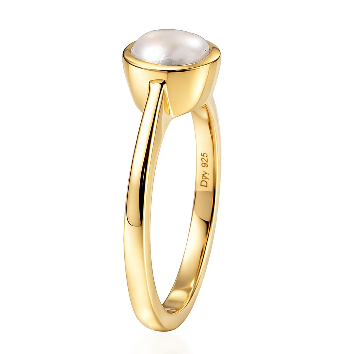 D'Joy Freshwater Pearl Ring in 18K Vermeil Yellow Gold Over Sterling Silver (Size 6.0) image number 3