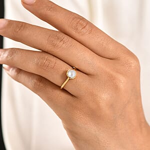 D'Joy Freshwater Pearl Ring in 18K Vermeil Yellow Gold Over Sterling Silver (Size 8.0)