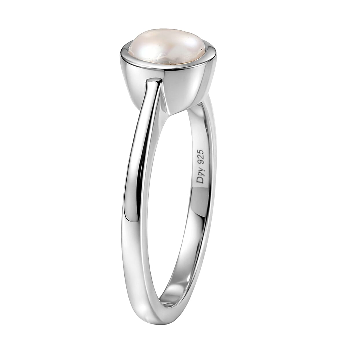 D'Joy Freshwater Pearl Ring in Rhodium Over Sterling Silver (Size 7.0) image number 3