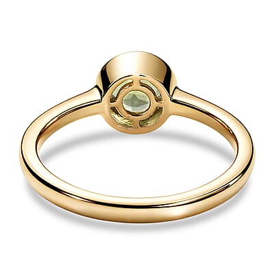 D'Joy Hebei Peridot 0.80 ctw Ring in 18K Vermeil Yellow Gold Sterling Silver (Size 7.0)