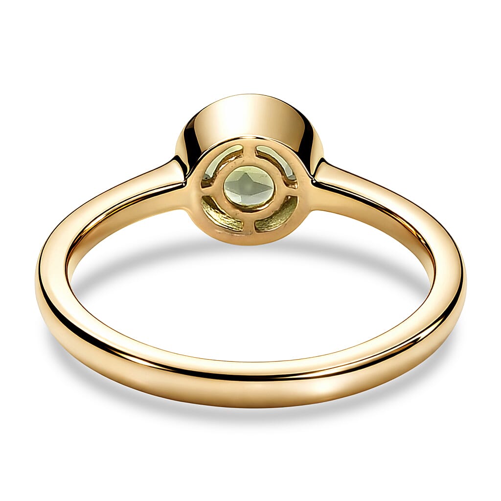 D'Joy Hebei Peridot 0.80 ctw Ring in 18K Vermeil Yellow Gold Sterling Silver (Size 8.0)