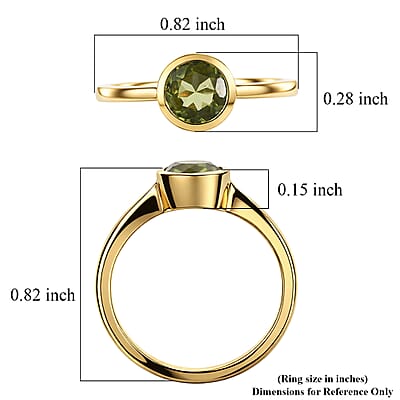 D'Joy Hebei Peridot 0.80 ctw Ring in 18K Vermeil Yellow Gold Sterling Silver (Size 9.0)
