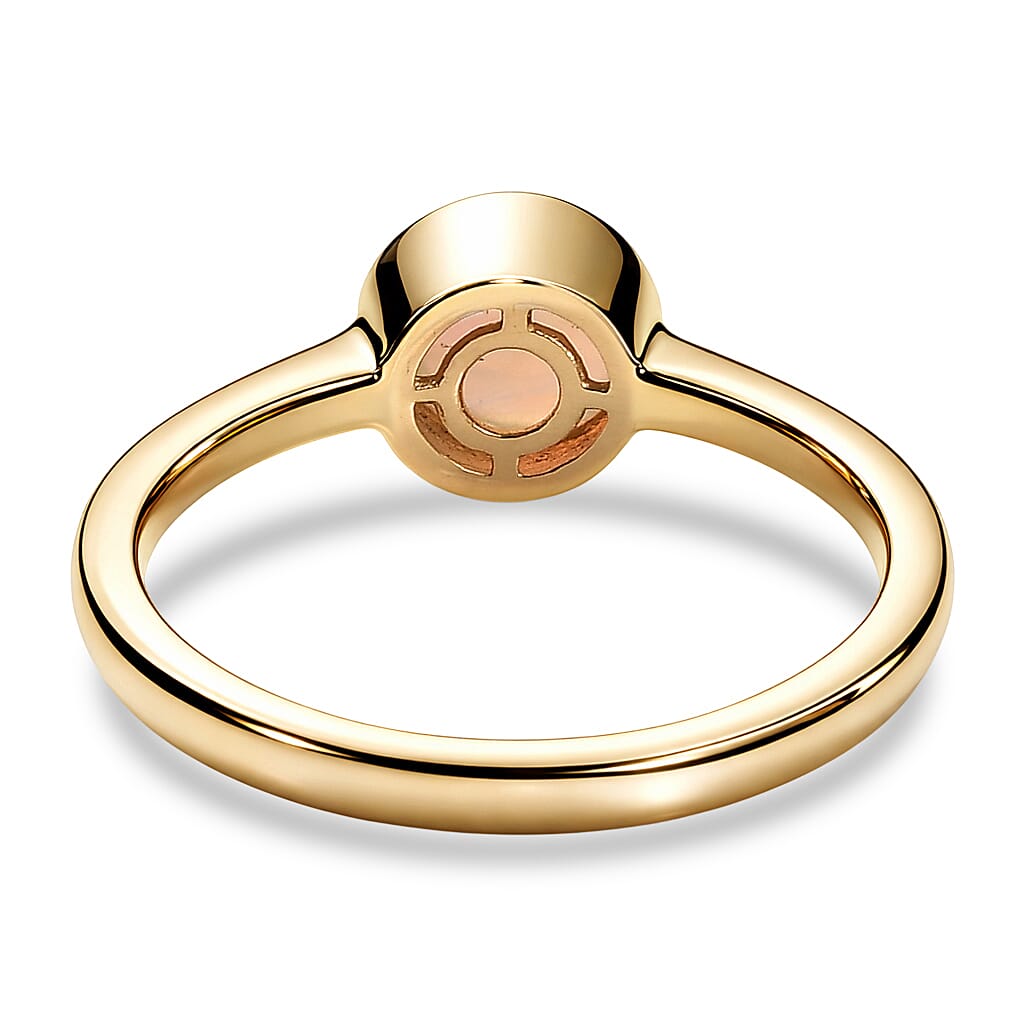 D'Joy Premium Ethiopian Welo Opal 0.65 ctw Ring in 18K Vermeil Yellow Gold Over Sterling Silver (Size 6.0)