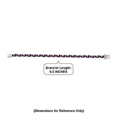 D'Joy Orissa Rhodolite Garnet and Multi Gemstone 10.25 ctw Evening Harmony Line Bracelet in Rhodium Over Sterling Silver (6.50 In)