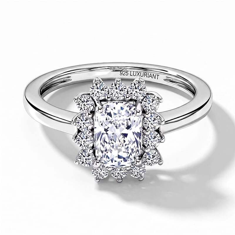 Luxuriant Lab Grown Diamond G VVS 1.50 ctw Ring in Rhodium Over Sterling Silver (Size 10.0)