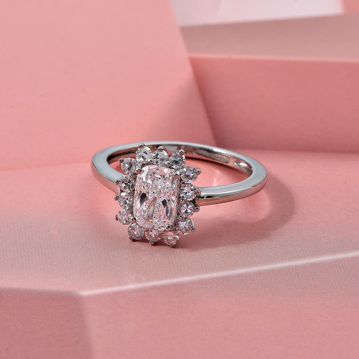 Luxuriant Lab Grown Diamond G VVS 1.50 ctw Ring in Rhodium Over Sterling Silver (Size 10.0) image number 1