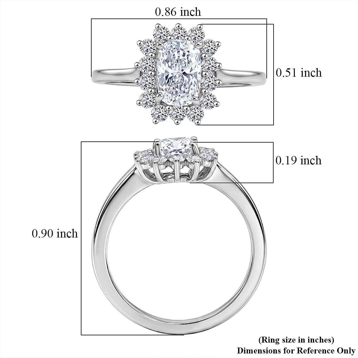 Luxuriant Lab Grown Diamond G VVS 1.50 ctw Ring in Rhodium Over Sterling Silver (Size 10.0) image number 5