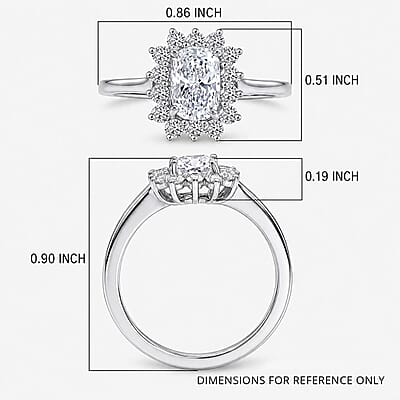 Luxuriant Lab Grown Diamond G VVS 1.50 ctw Ring in Rhodium Over Sterling Silver (Size 10.0)